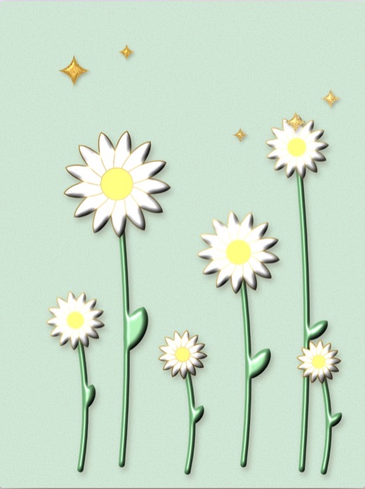 Daisy Days: tall white daisies on mint green