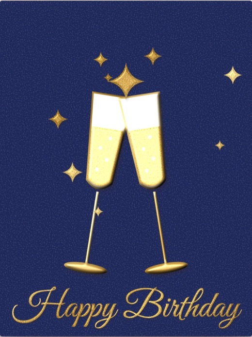 Cheers: two champagne flutes clinking