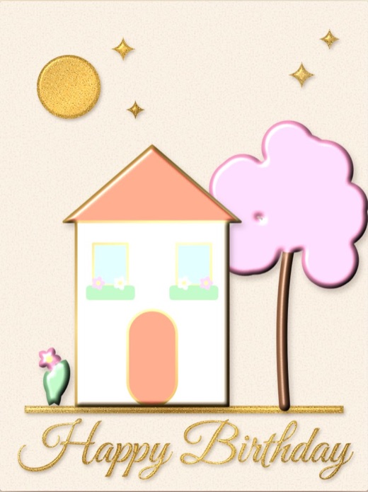 Casa: a little white house beside a blossoming tree