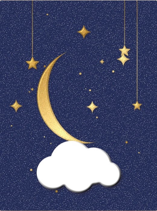 Moonlight: a gold crescent moon resting on a cloud